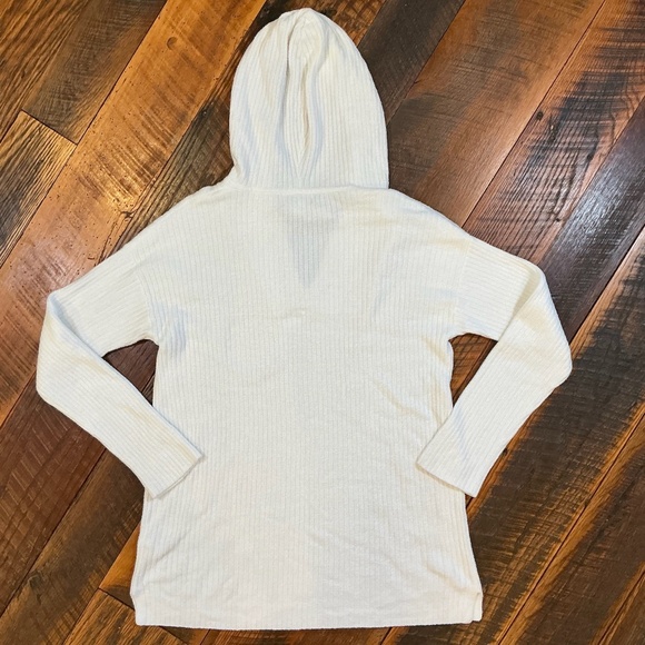 Barefoot Dreams CozyChic Ultra Lite Hoodie Women’s Size S | White Ribbed - Picture 3 of 8